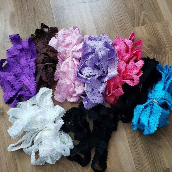 170 Picot Edge Lace Trim Elastic Fabric Lace headbands for baby and kid headband - Picture 3 of 4